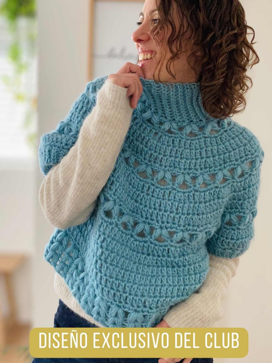 Poncho con Mangas: Técnica Top Down con Canesú Circular