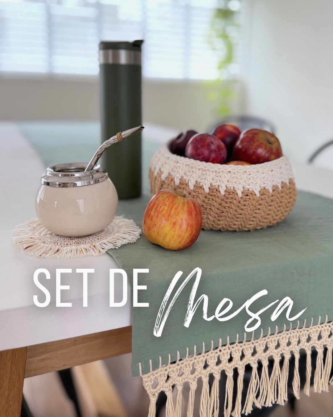 Set de Mesa – Camino de Mesa (Crochet + Tela)