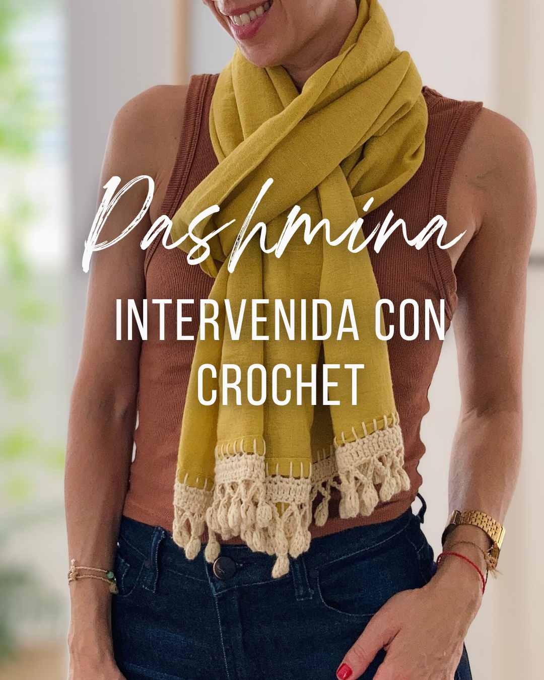 Pashmina Intervenida con Crochet