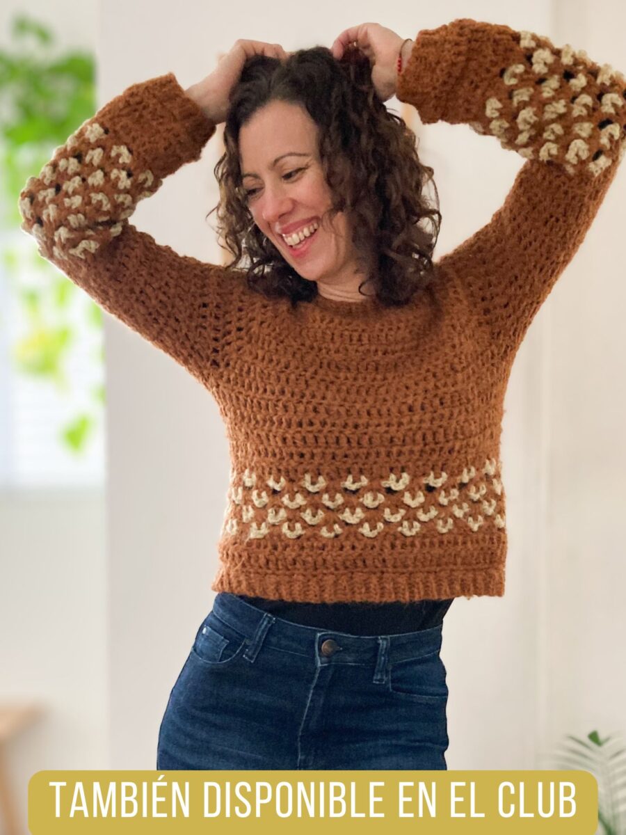Sweater Alondra – Técnica Top Down con Bajada de Escote & SIN COSTURAS