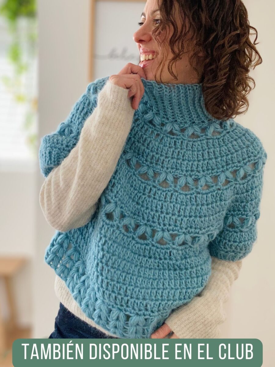 Poncho con Mangas: Técnica Top Down con Canesú Circular